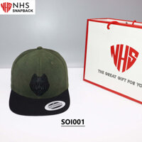 Mũ NHS Snapback nam hiphop Soi001 sói xanh rêu.