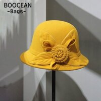 Mũ nỉ len BOOCEAN, Quà tặng chống gió Mũ ngư dân, Mũ nồi ấm hoa lớn dày thời trang thu đông