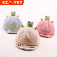 mũ nồi bé gái mũ beret cho bé trai Mũ trẻ em mùa xuân và mùa thu phong cách ếch nhỏ mũ trẻ em cotton mùa thu bé trai bé gái trẻ em mũ bóng chày