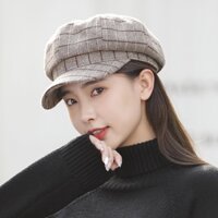 Mũ nồi beret cao cấp lưỡi trai da lộn