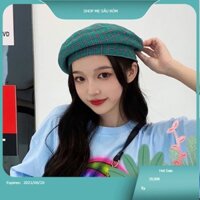 Mũ nồi beret caro viền xinh lung linh lun