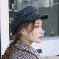 Mũ nồi BERET KẺ thời trang cho nữ, phong cách Hàn Quốc, chất liệu dạ cao cấp_TONANO