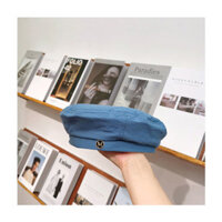 Mũ Nồi Beret Nữ Xuân Hè Cổ Điển MNN021 Vải Cotton Cao Cấp - Xanh