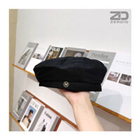 Mũ Nồi Beret Nữ Xuân Hè Cổ Điển MNN021 Vải Cotton Cao Cấp - đen
