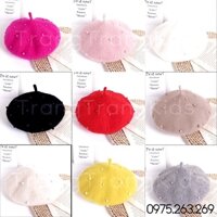 Mũ Nồi Dạ Đính Ngọc Siêu Dễ Thương Cho Bé Gái