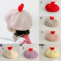 Mũ nồi dệt kim màu trơn giữ ấm dễ thương dành cho bé gái
