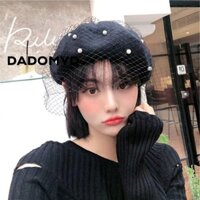 Mũ nồi len DADOMYD, có mũ họa sĩ lưới sang trọng, Mũ nụ bí ngô hấp dẫn dành cho nữ