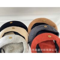 Mũ Nồi Nỉ Trơn Nhiều Màu Có Dây Rút Cho Bé Gái, Mũ Beret Đỏ Mùa Đông Giáng Sinh Cho Bé Gái HANNAH KIDS