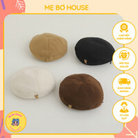 Mũ nồi/ nón beret cho bé vải dạ nhung mịn ấm áp gam màu tông trầm đơn sắc phong cách cổ điển