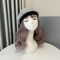 Mũ Nón Bánh Tiêu Vải Tweed Viền Nhung