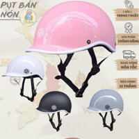 Mũ Nón bảo hiểm 1/2 đầu Napoli N08 kiểu Nhật Cá Heo Kết Cứng Màu Hồng Free Size cho vòng đầu 55-58cm - Bảo hành 12 tháng