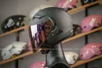 Mũ nón bảo hiểm 3/4 KYT Venom màu trơn Trắng bóng – Đen nhám