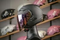 Mũ nón bảo hiểm 3/4 KYT Venom màu trơn Trắng bóng – Đen nhám