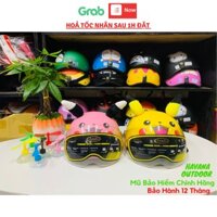 Mũ Nón Bảo Hiểm Trẻ Em  Pikachu Có Kính Cho bé Từ 2-6 Tuổi V&S Helmet  | Mũ Nhựa ABS Độ Bền Cao -BH 12 Tháng