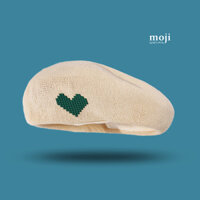 Mũ nón beret Heart lego nền màu