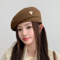 Mũ nón beret nồi bánh tiêu nữ Hàn Quốc Acantha&Rose ulzzang đẹp mùa đông thời trang màu trắng, nâu, be, đen