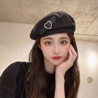 Mũ nón beret nồi bánh tiêu nữ Hàn Quốc LÀ GU Khăn Phụ Kiện phong cách newboy ulzzang đẹp mùa đông thời trang màu đen - MBR007