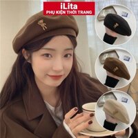 Mũ nón beret nồi bánh tiêu nữ Hàn Quốc Acantha&Rose ulzzang đẹp mùa đông thời trang màu trắng, nâu, be, đen