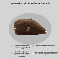 Mũ nón beret nồi bánh tiêu nữ Hàn Quốc Acantha&Rose ulzzang đẹp mùa đông thời trang màu trắng, nâu, be, đen