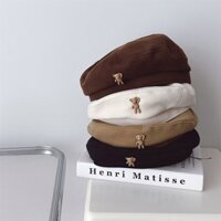 Mũ nón beret nồi bánh tiêu nữ Hàn Quốc Acantha&Rose ulzzang đẹp mùa đông thời trang màu trắng, nâu, be, đen