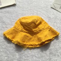 Mũ nón bucket rách viền ảnh thật - VÀNG