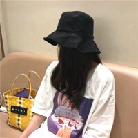Mũ nón bucket rách viền ảnh thật - ĐEN