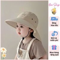 Mũ , Nón Che Gái Vành Rộng Cho Bé , Chống Tia UV Chất Dù Thoáng Khí Mỏng Nhẹ Cho Bé - BeeShop