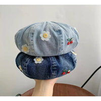 MŨ NÓN CHO BÉ, MŨ NỒI JEAN ĐÍNH HOA XINH CHO BÉ GÁI