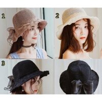 Mũ (Nón) cói nơ tiểu thư