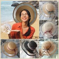 Mũ Nón cói vành rộng viền ngoài lưới cước trong thời trang siêu hot, Nón đi biển, đi chụp hình bao đẹp bao mê