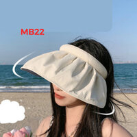 Mũ nón đi biển chống nắng rộng vành gấp gọn MB22 - Be