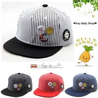 Mũ nón Hiphop Snapback cho bé trai và bé gái kiểu dáng bóng chày đính sticker gỗ 4 màu cực hot ❣❣ ❣❣