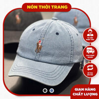 Mũ nón lưỡi trai jean logo ngựa thêu cao cấp