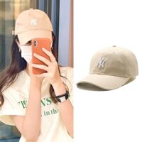 Mũ Nón Lưỡi Trai NY MLB Màu Be Hàng Xuất, Chất Vải Poly Cotton Thắm Hút Mồ Hôi, Khóa MLB -Nón Kết Bóng Chày Màu Kem