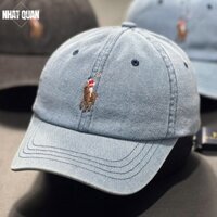 Mũ nón lưỡi trai Polo RL jeans wash Chino form mềm logo thêu ngựa màu - Nhật Quân Asia nhatquanasia