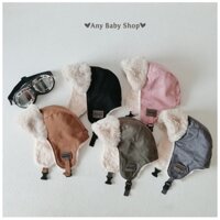 Mũ nón phi công có lót lông có ốp tai ấm áp cho bé trai bé gái size lớn nhiều màu dễ thương-hàng có sẵn ❣❣