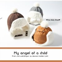 Mũ nón phi công có lót lông có ốp tai ấm áp cho bé trai bé gái nhiều màu dễ thương-hàng có sẵn ❣❣