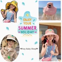 Mũ nón rộng vành mùa hè cho bé trai bé gái đi biển- có còi thổi nhiều màu xinh yêu ❣❣