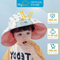 Mũ nón vải che chống nắng nửa đầu rộng vành kiểu Hàn Quốc cho bé gái, trai MySun