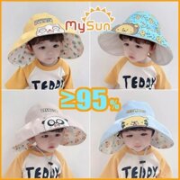 Mũ nón vải che nắng nửa đầu rộng vành kiểu Hàn Quốc cho bé MySun