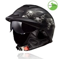 Mũ nữa đầu LS2 Rebellion HH590 Đen Nhám