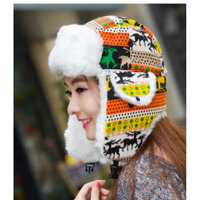 Mũ phi công họa tiết thổ cẩm cực hot mùa đông 2024