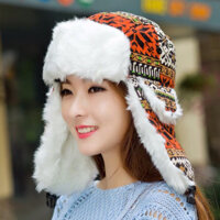 Mũ phi công họa tiết thổ cẩm tuần lộc, bông tuyết