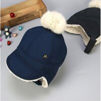 Mũ phi công lót bông đi mưa cho bé