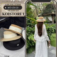 Mũ Phớt Cói Đai CD Vành 8P , Mũ Cói Chống Nắng Du Lịch Cao Cấp