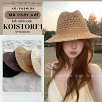 Mũ Phớt Cói Nan Dáng Cao Bồi, Mũ Cói Rộng Vành Du Lịch
