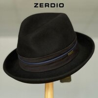 Mũ Phớt Nam Nỉ Lông Cừu, Nón Fedora Nam Trung Niên Cao Cấp Màu Đen MP077