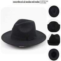 Mũ phớt nỉ vành rộng nam cao cấp, Nón fedora rộng vành Form Dáng Cứng Cáp, Tôn Vẻ Lịch Lãm Quý Ông