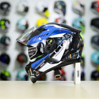 Mũ ROC 05 K3SV 2 Kính Đen Bóng + Dán Tem Decal Yamaha Exciter Xanh GP