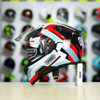 Mũ ROC 05 K3SV 2 Kính Đen Bóng + Dán Tem Decal Shoei Brink Xám Đỏ